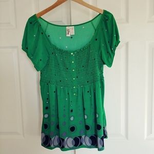 Bright green blouse 1x